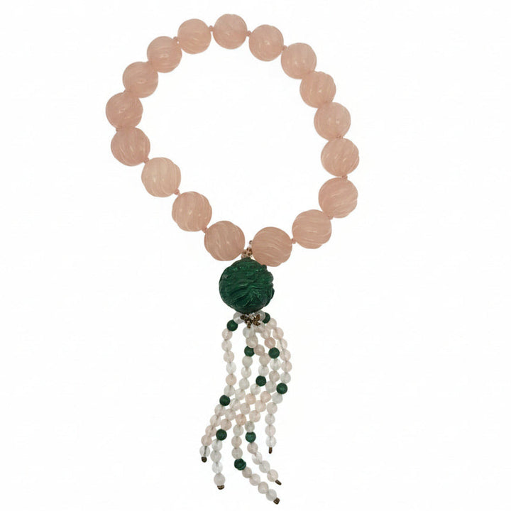 1025 cttw Carved Kunzite Necklace