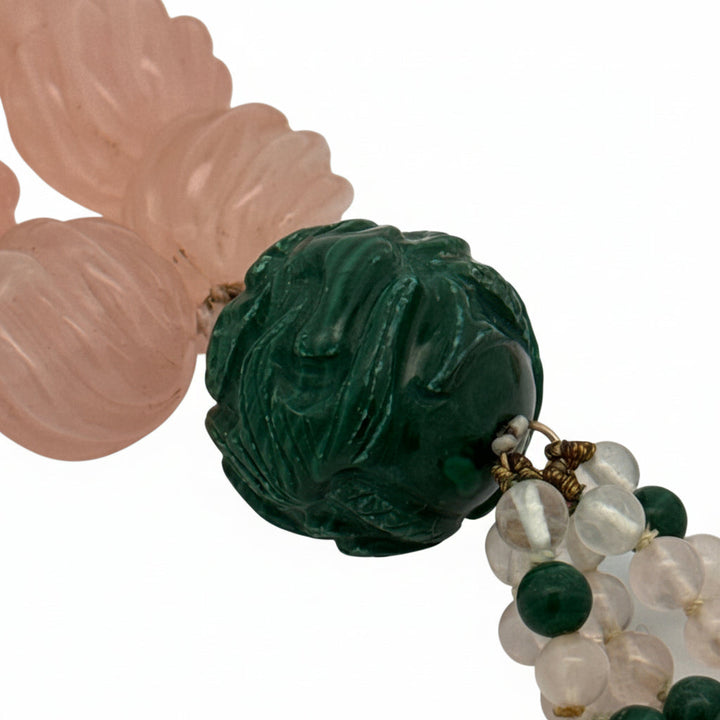 1025 cttw Carved Kunzite Necklace
