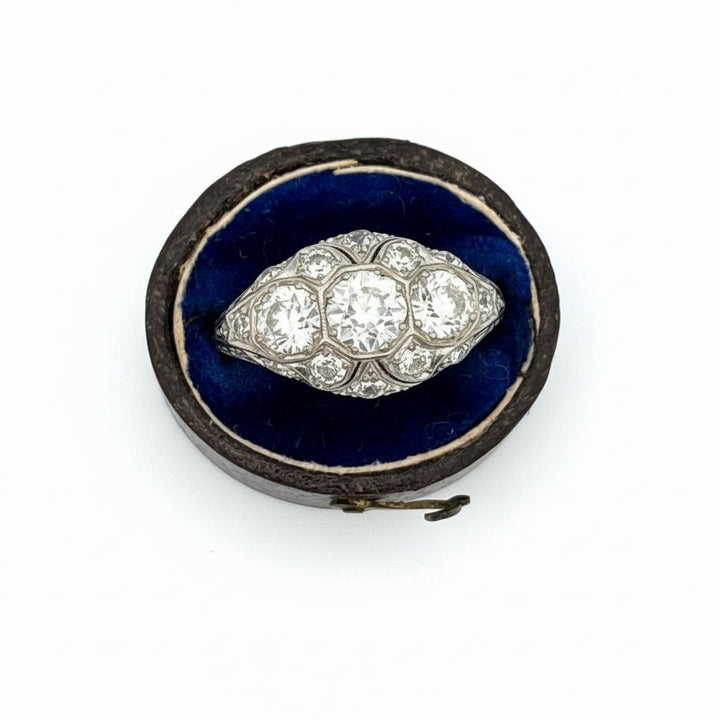 Art Deco Diamond Platinum Filigree Ring