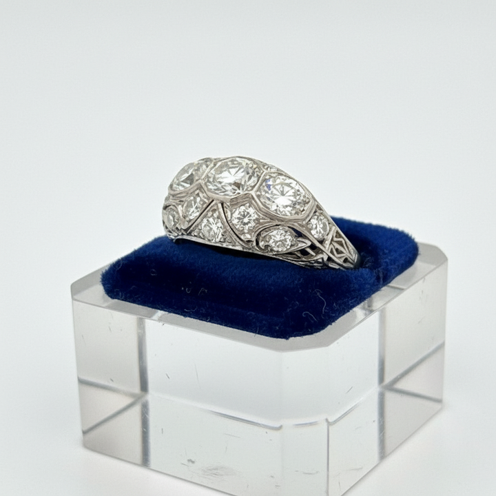 Art Deco Diamond Platinum Filigree Ring