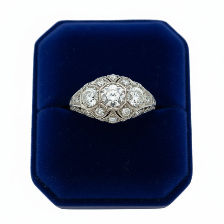 Art Deco Diamond Platinum Filigree Ring