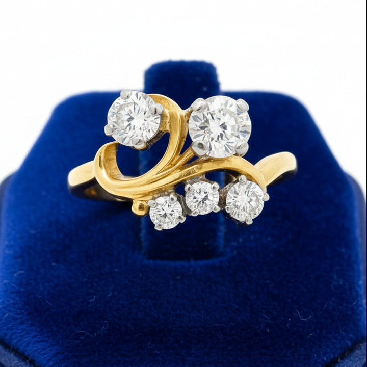 Jabel 1.25cttw Diamond 18K Yellow and White Gold Ring