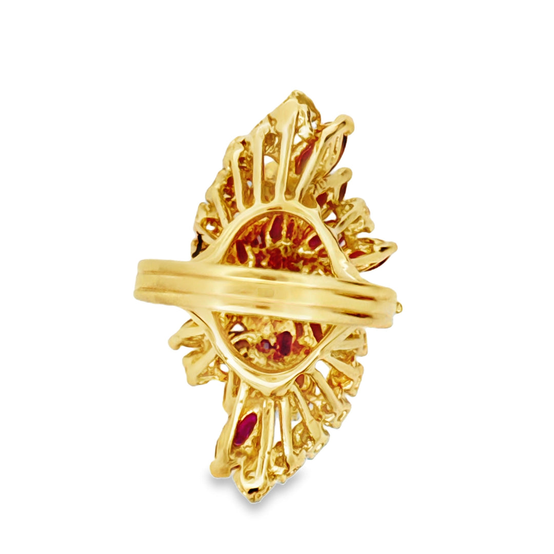 Estate Ruby Diamond 14K Yellow Gold Ring 15436