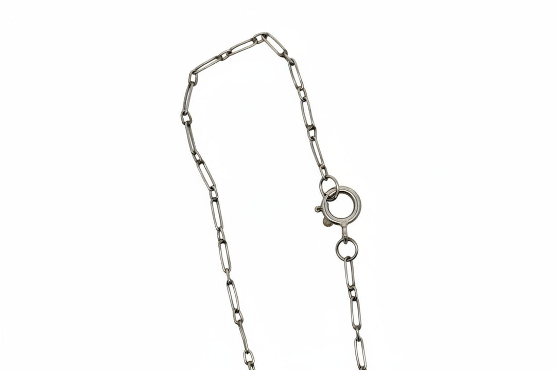 Art Deco 1920's Diamond and Onyx 18K Yellow Gold Platinum Necklace