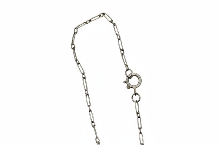 Art Deco 1920's Diamond and Onyx 18K Yellow Gold Platinum Necklace