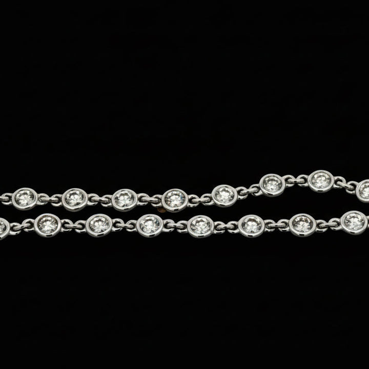 Custom Made 3.65cttw Diamond By The Yard 14K White Gold Necklace