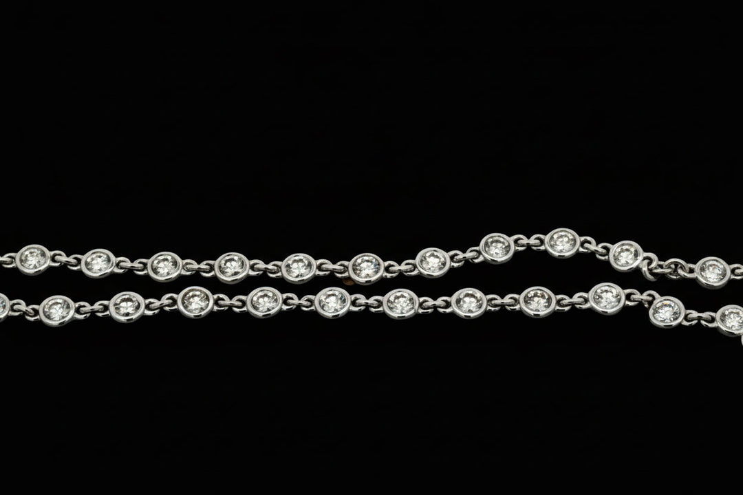 Custom Made 3.65cttw Diamond By The Yard 14K White Gold Necklace
