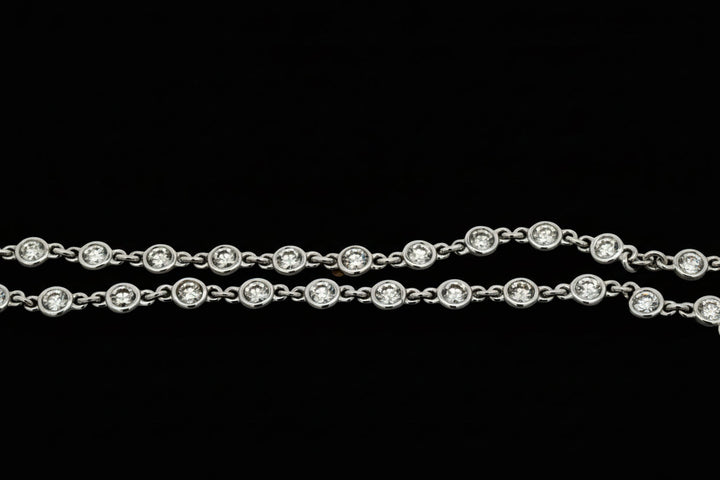 Custom Made 3.65cttw Diamond By The Yard 14K White Gold Necklace