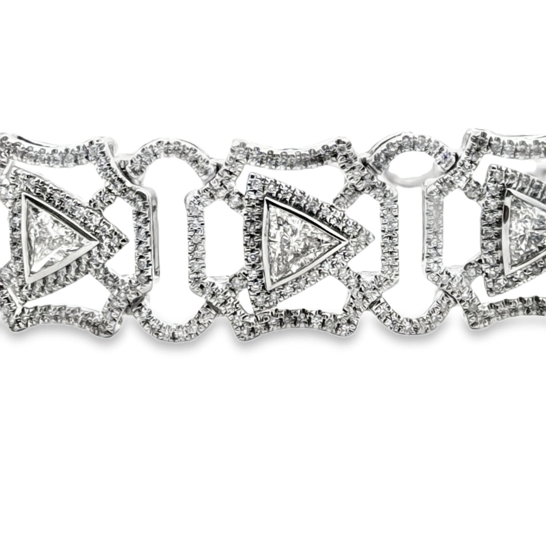 Designer AV 6.69cttw Diamond 14K White Gold Bracelet
