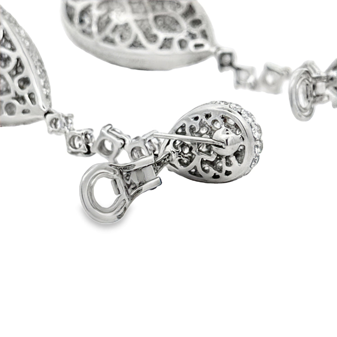 High End 12.68cttw Diamond 18Kt White Gold Dangle Earring