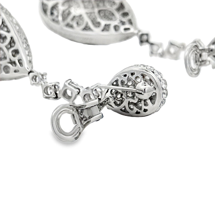 High End 12.68cttw Diamond 18Kt White Gold Dangle Earring