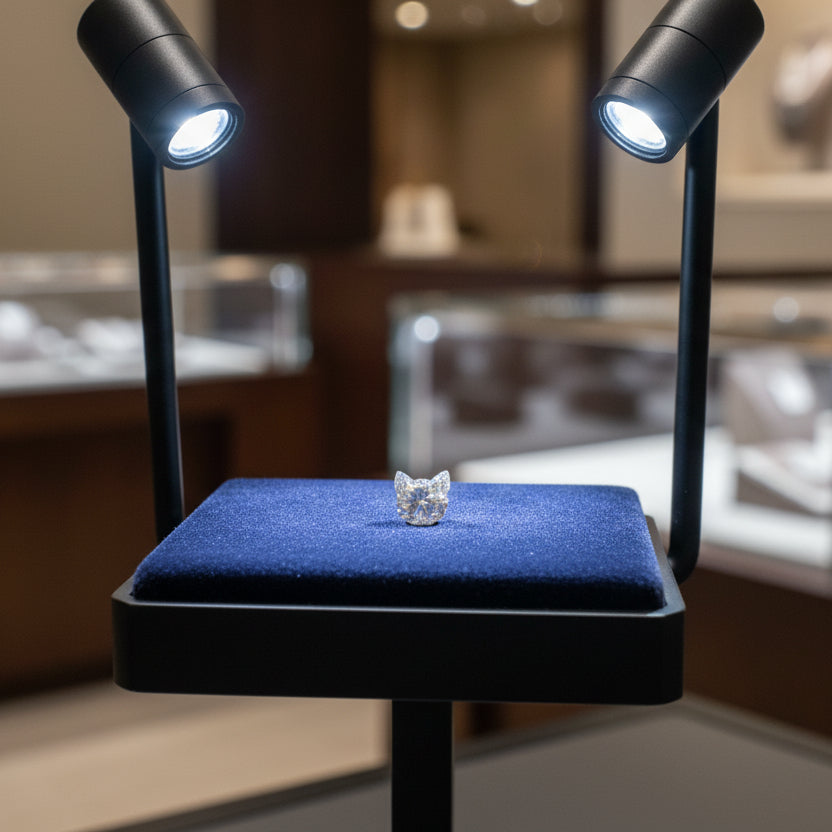 Custom Cut Cat Loose Natural Diamond .45ct F Color SI1 Clarity