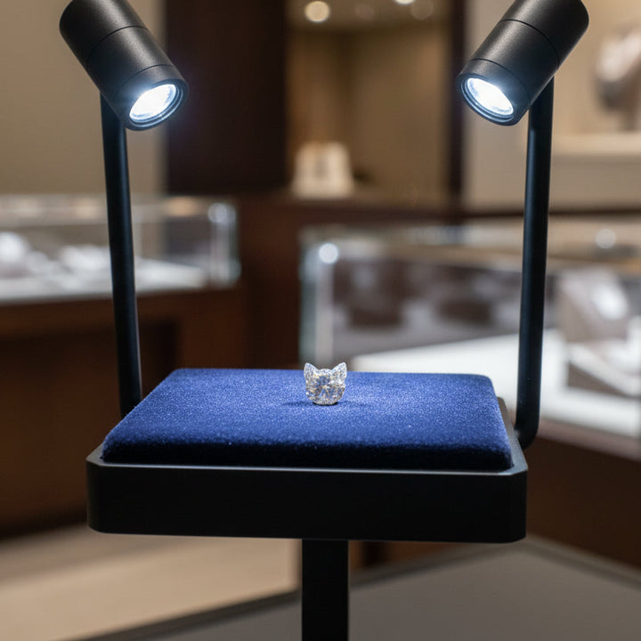 Custom Cut Cat Loose Natural Diamond .45ct F Color SI1 Clarity
