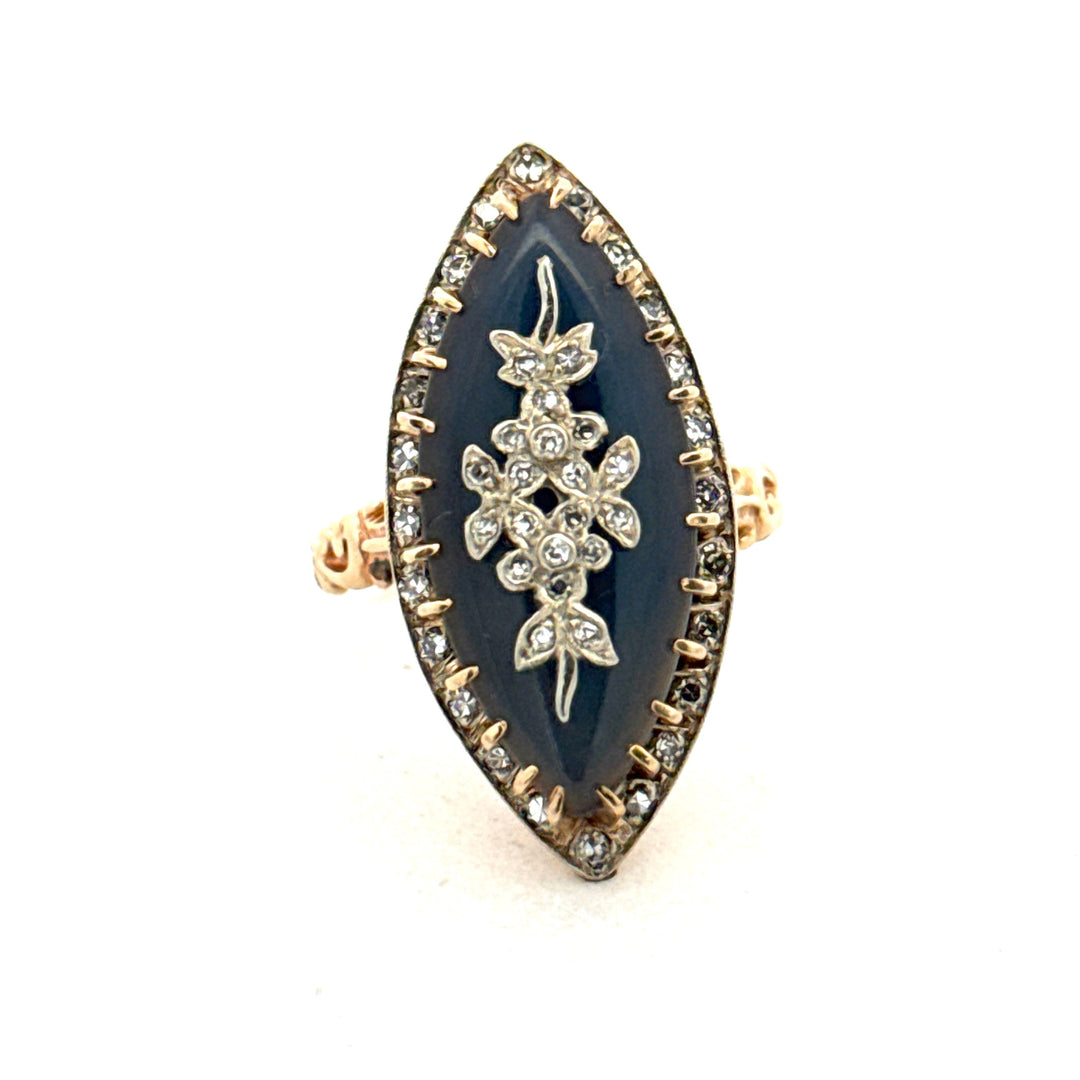 Chalcedony & Diamond 14K Yellow & White Gold Ring