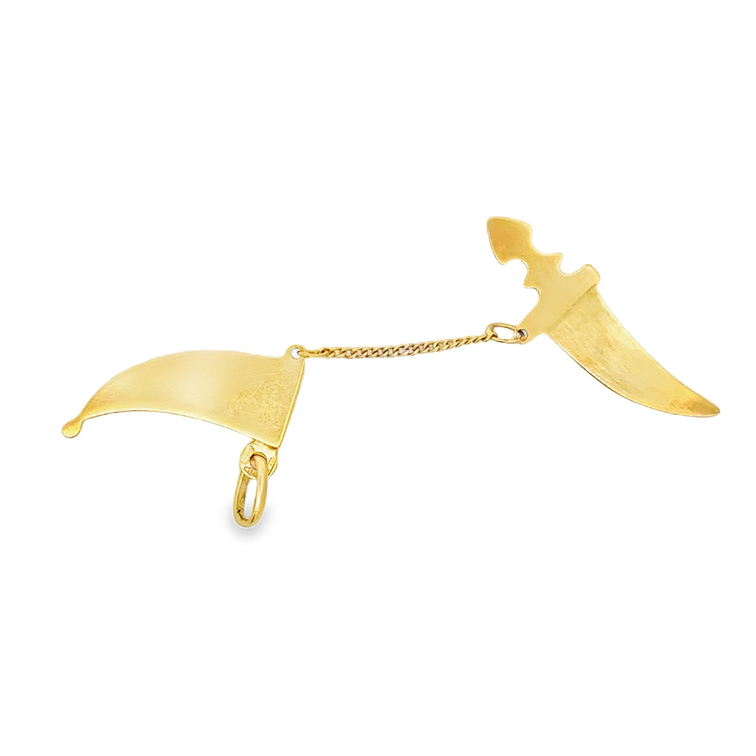 Uno A Erre Italia Coltello Pendant 18K Yellow Gold 3.67g
