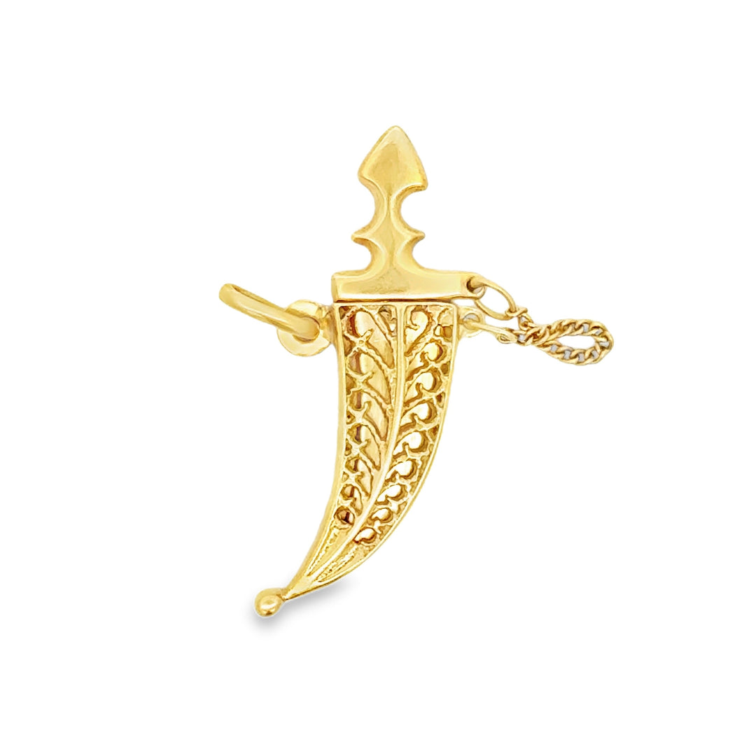 Uno A Erre Italia Coltello Pendant 18K Yellow Gold 3.67g
