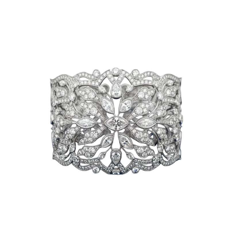 Modern 39.52cttw Diamond Platinum Couture Bangle