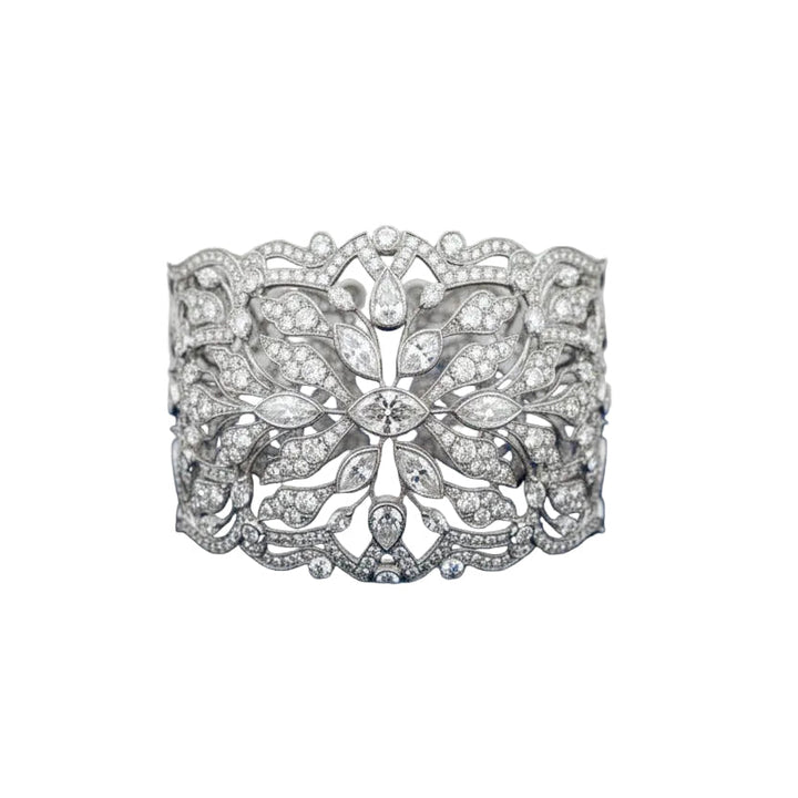 Modern 39.52cttw Diamond Platinum Couture Bangle