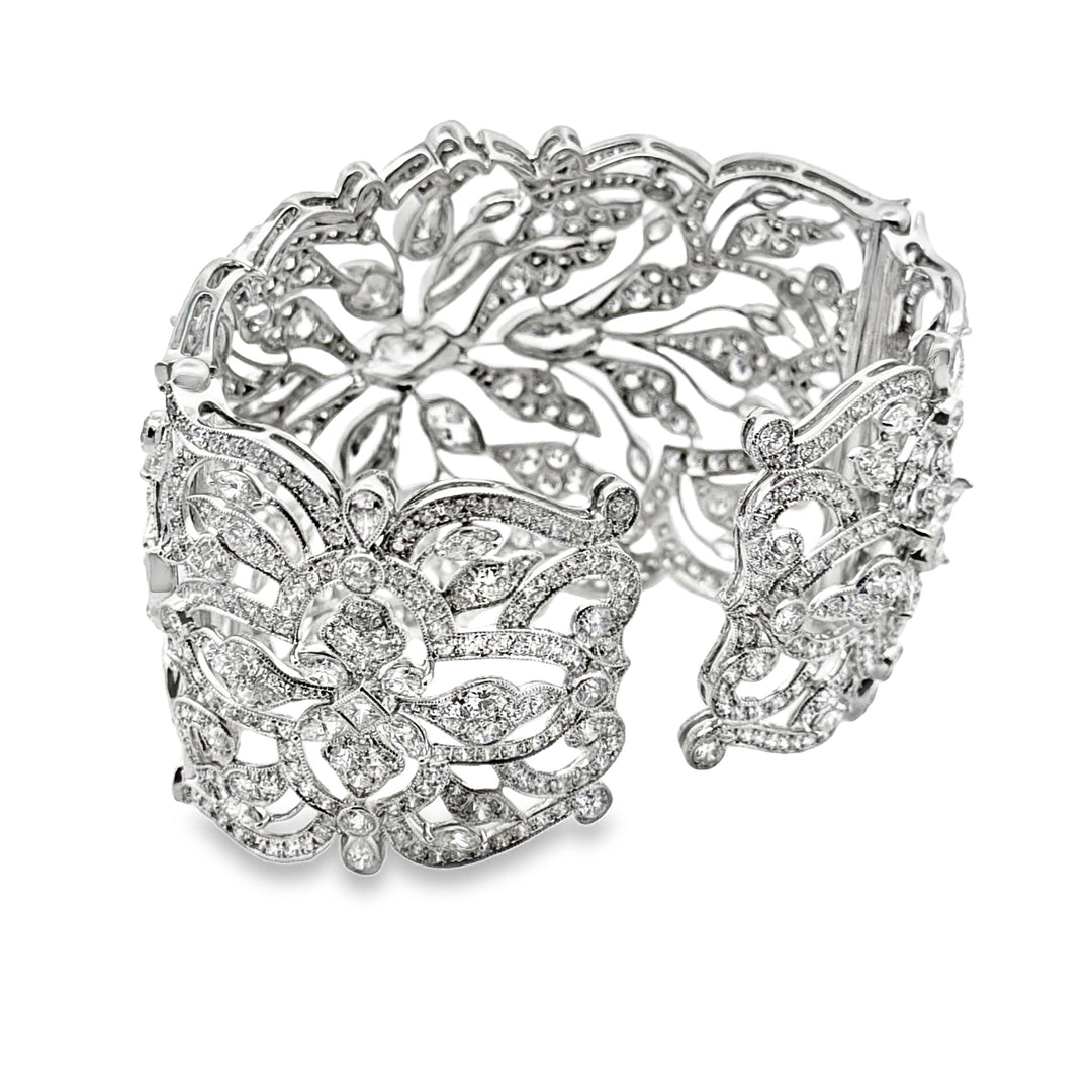 Modern 39.52cttw Diamond Platinum Couture Bangle