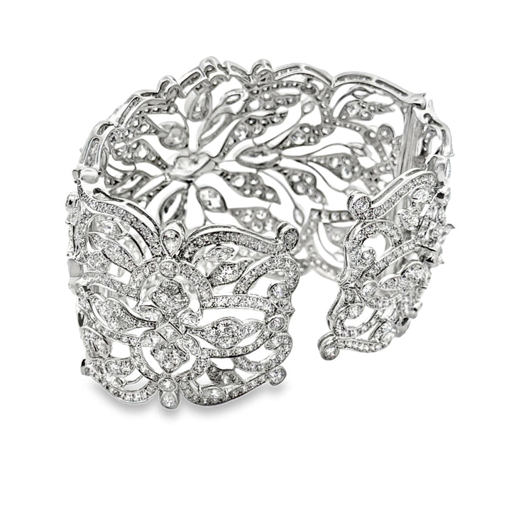 Modern 39.52cttw Diamond Platinum Couture Bangle