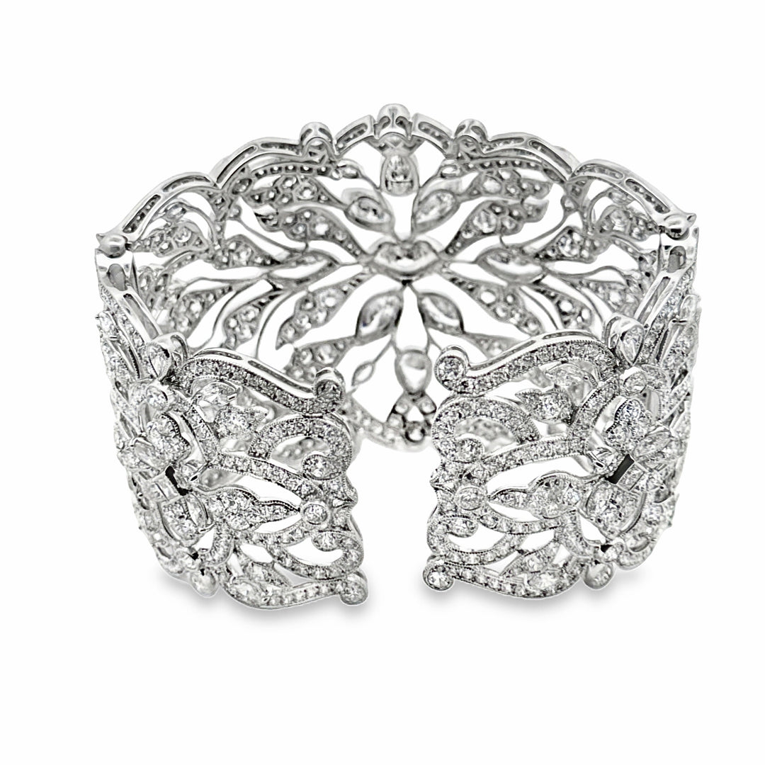 Modern 39.52cttw Diamond Platinum Couture Bangle