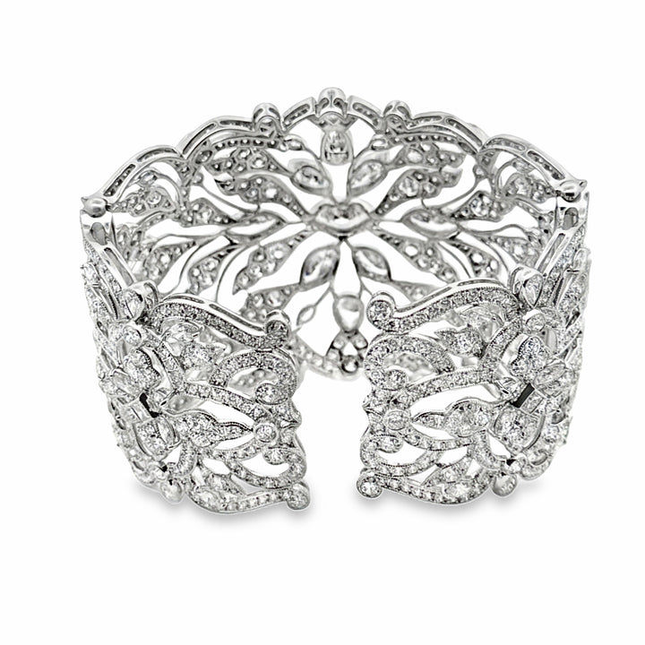 Modern 39.52cttw Diamond Platinum Couture Bangle