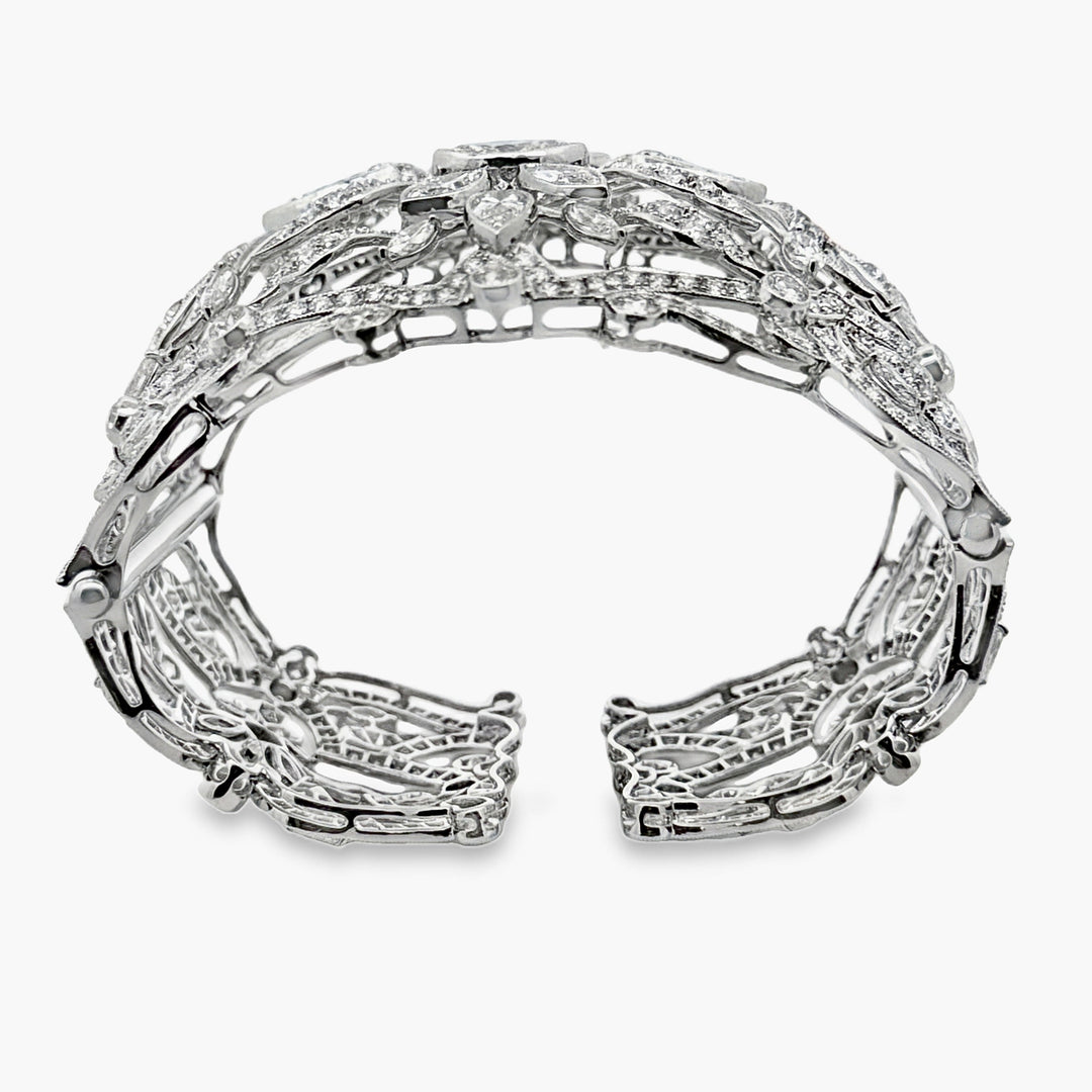 Modern 39.52cttw Diamond Platinum Couture Bangle