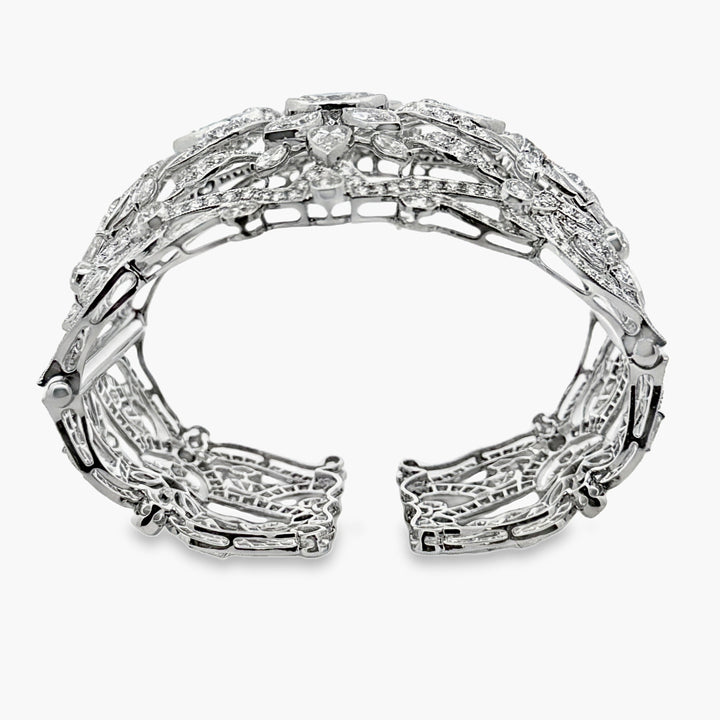 Modern 39.52cttw Diamond Platinum Couture Bangle
