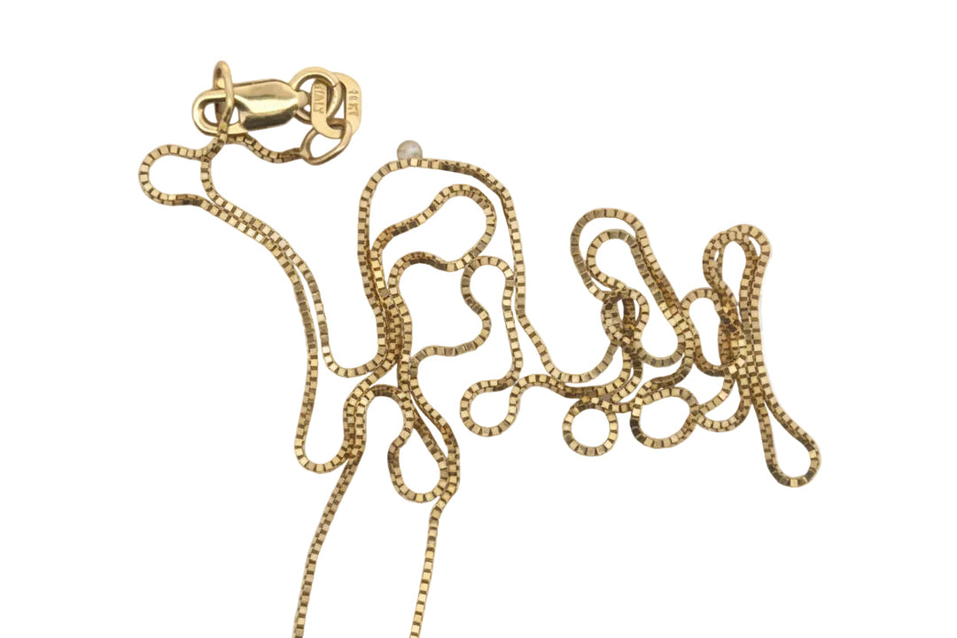 Yacht Lady Anchor Red White Blue 14K Yellow Gold Necklace