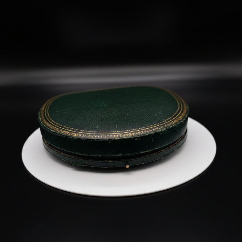 Victorian Harvey & Core Sapphire & Rose Cut Diamond Silver/14K Gold Necklace with Original Fitted Box