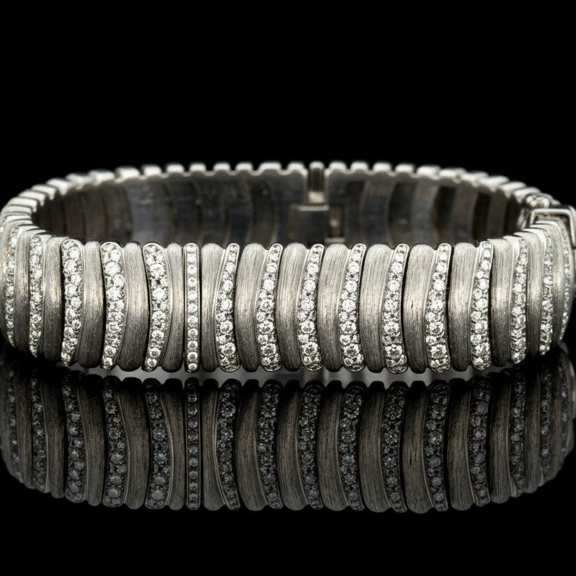 Vintage 1990's "Sabi" Henry Dunay 6.50cttw. Diamond Ladies Watch 18K White Gold