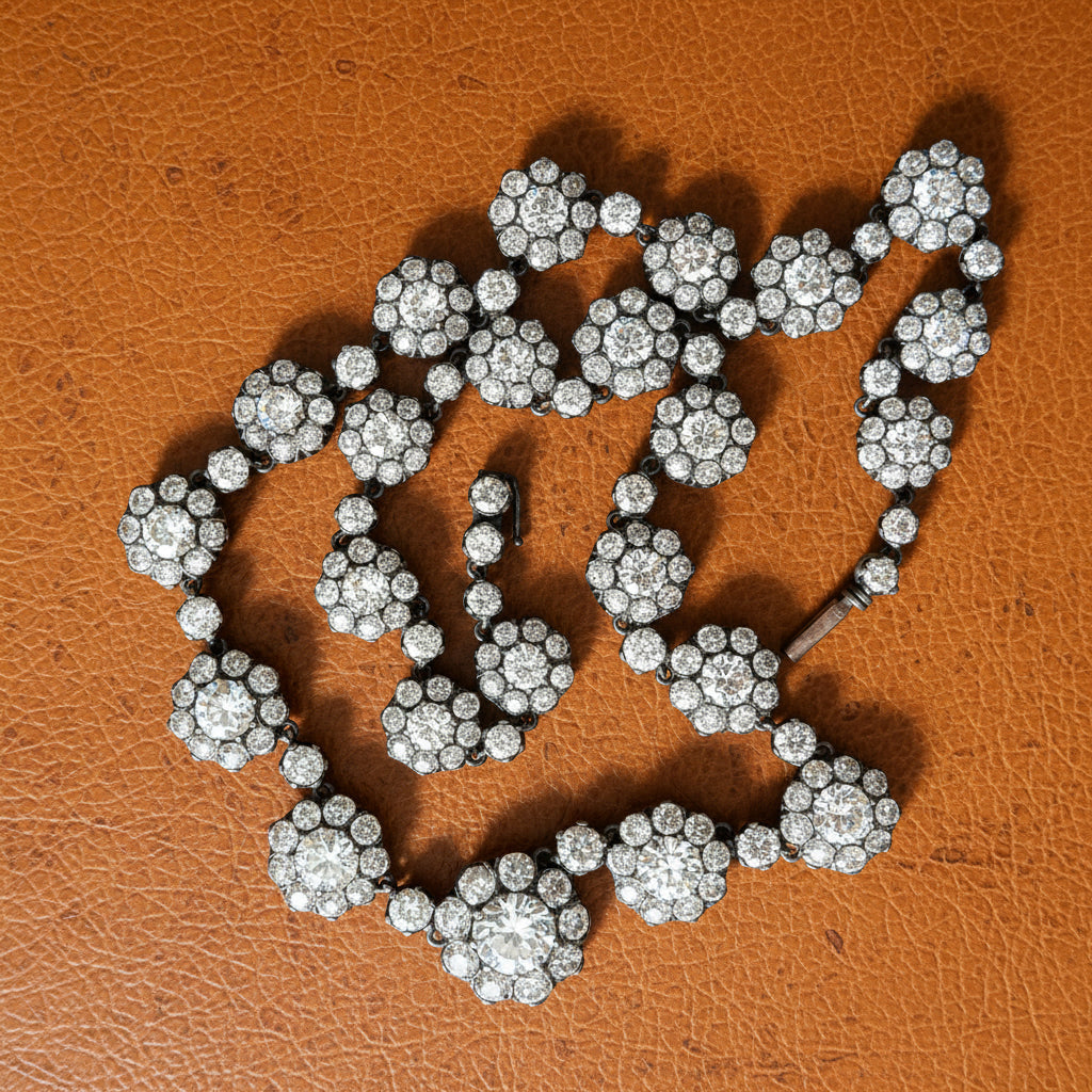 Vintage 58.75cttw Diamond Platinum and 18Kt White Gold Necklace