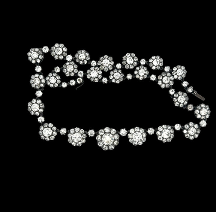 Vintage 58.75cttw Diamond Platinum and 18Kt White Gold Necklace