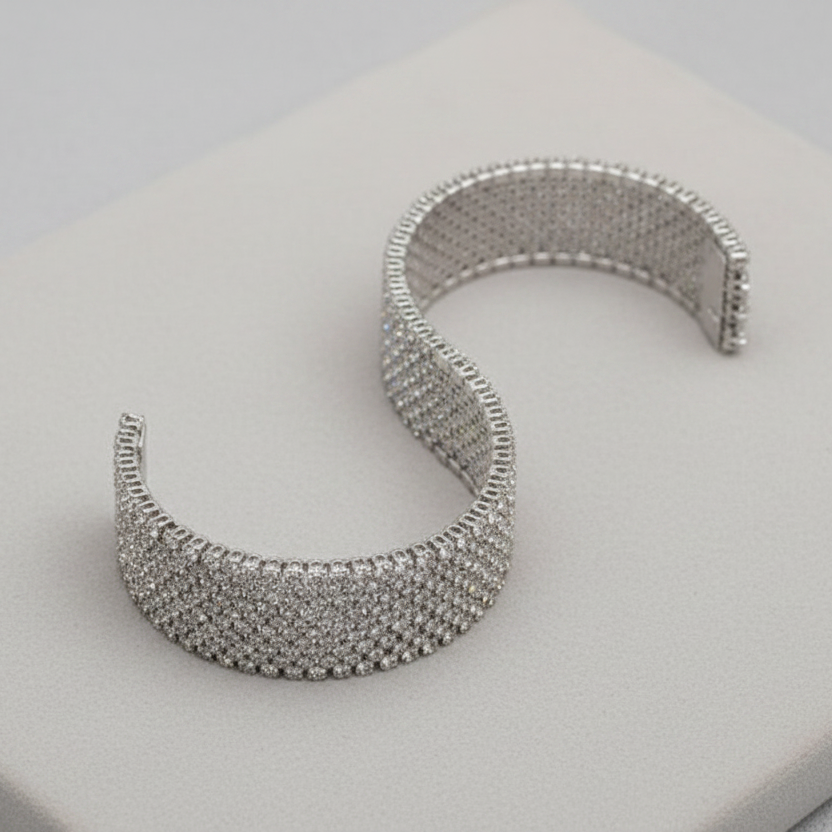 Diamond Mesh Bracelet 46.90cttw 18K White Gold