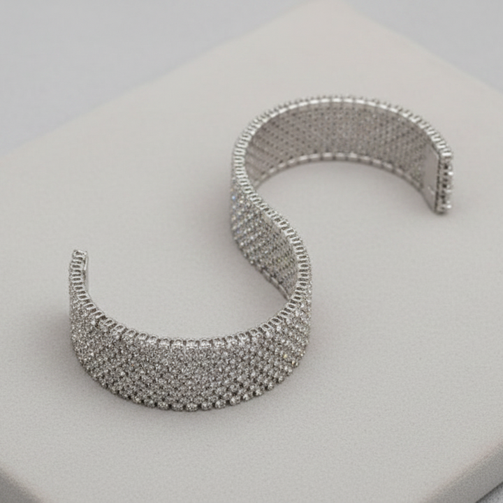 Diamond Mesh Bracelet 46.90cttw 18K White Gold