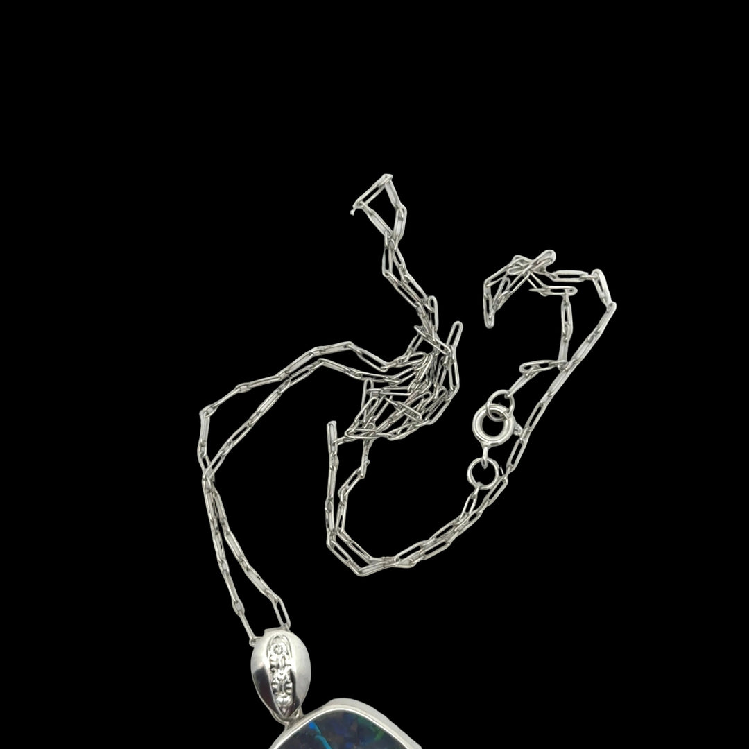 Custom Designer 61.17ct Boulder Opal and Diamond Platinum Necklace
