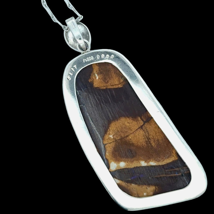 Custom Designer 61.17ct Boulder Opal and Diamond Platinum Necklace