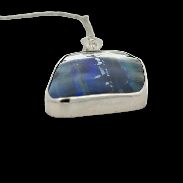 Custom Designer 61.17ct Boulder Opal and Diamond Platinum Necklace
