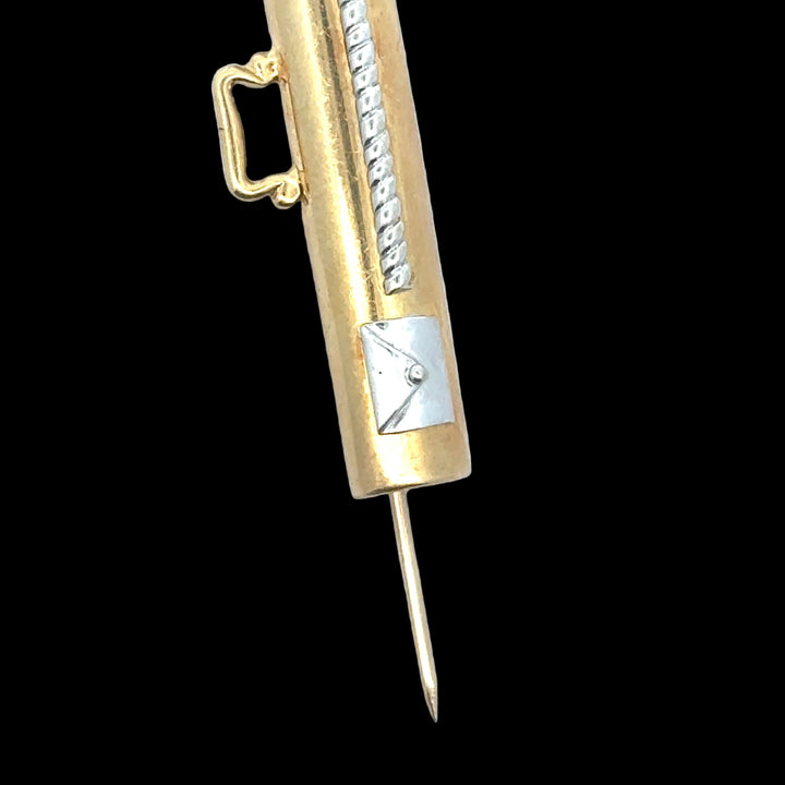 Custom Made Golf Bag Diamond 18K White/Yellow Gold Brooch