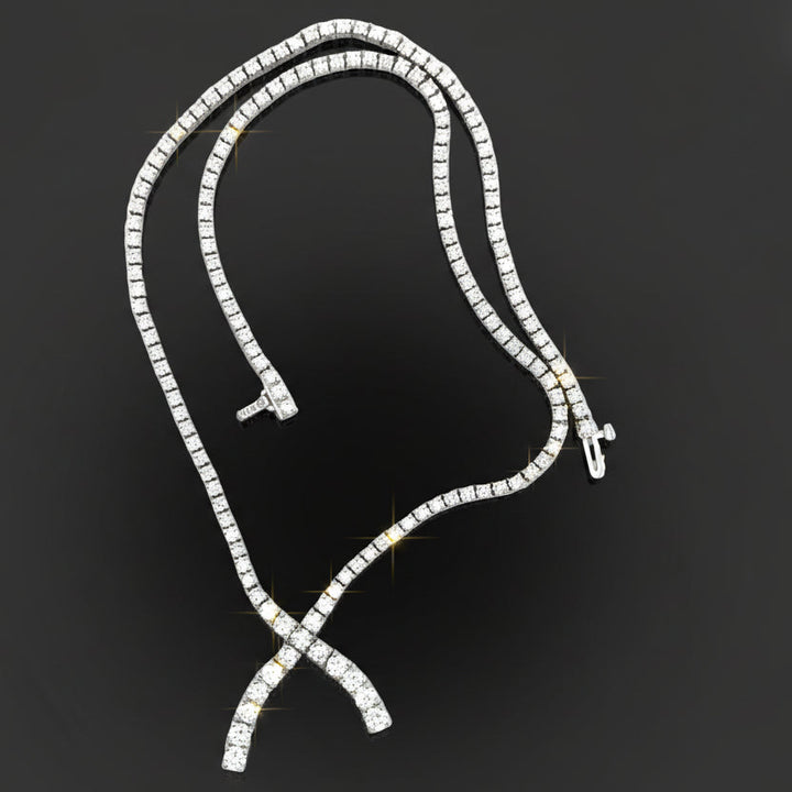 Diamond Wishbone Necklace 8.24cttw 14K White Gold