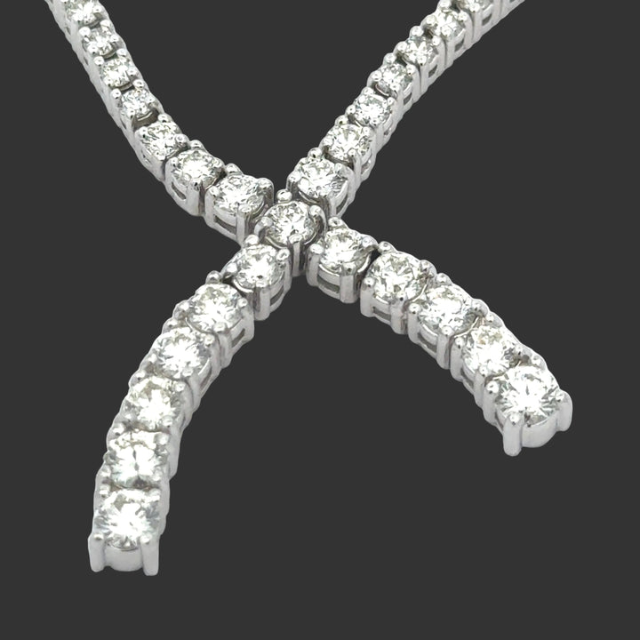 Diamond Wishbone Necklace 8.24cttw 14K White Gold