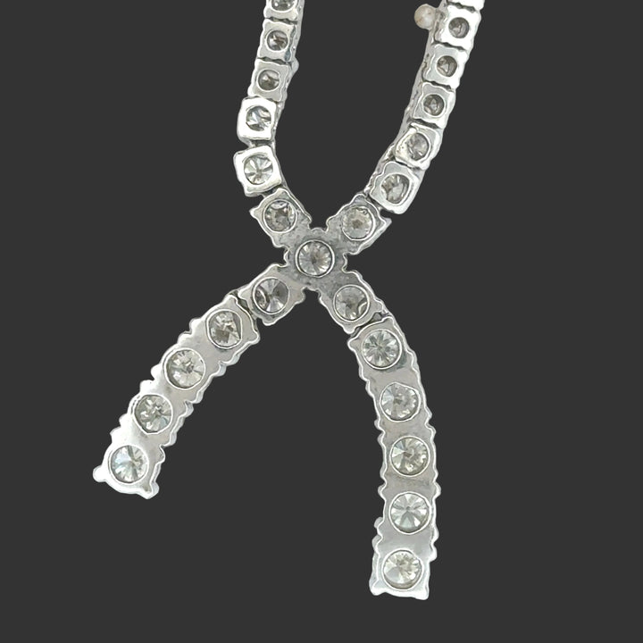 Diamond Wishbone Necklace 8.24cttw 14K White Gold