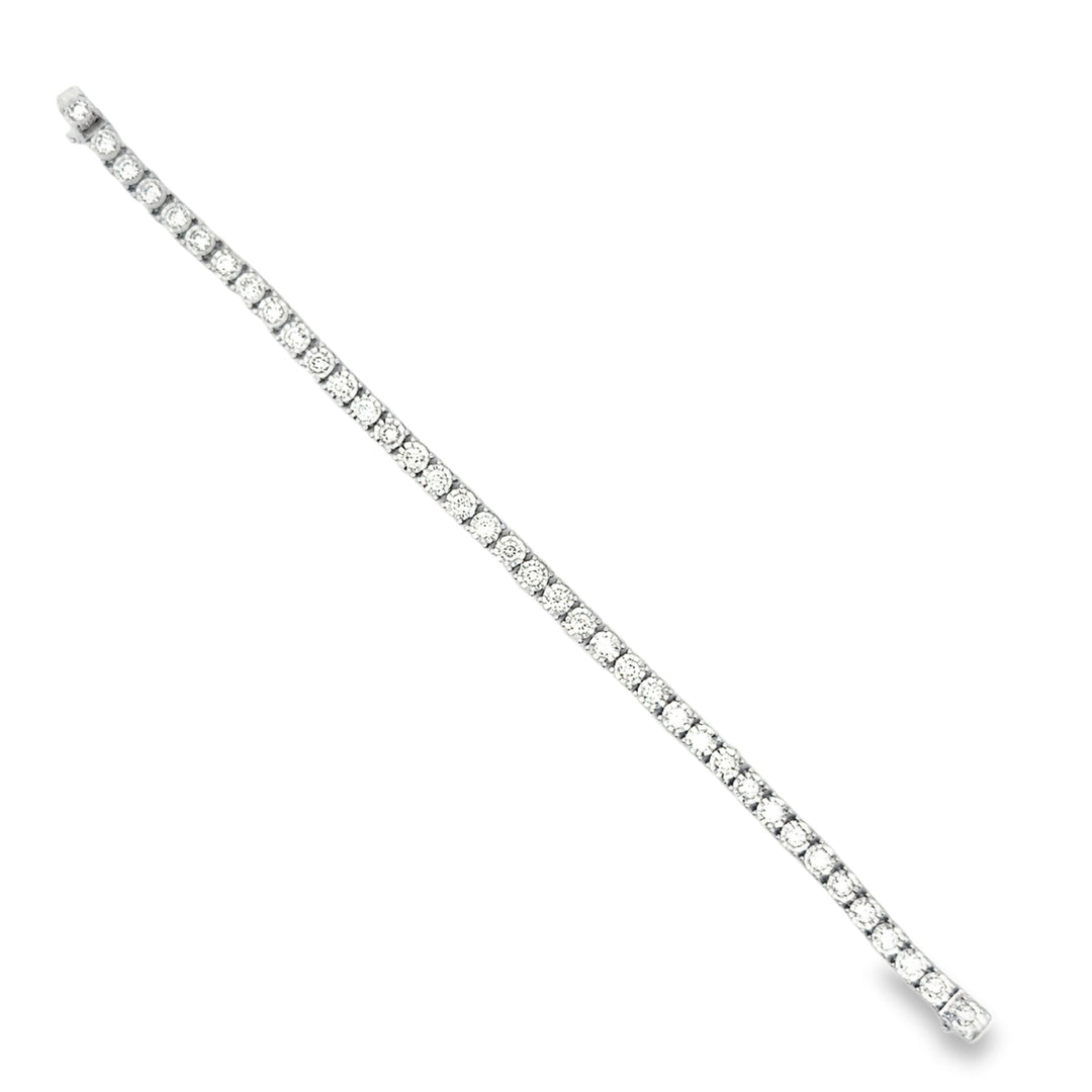 Diamond Illusion Tennis Bracelet 3.05cttw 14k White Gold