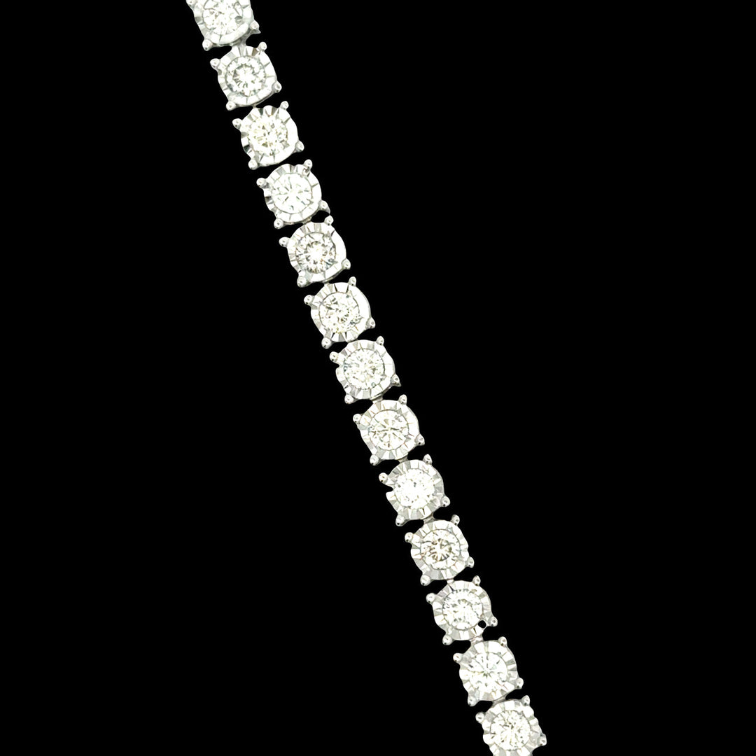 Diamond Illusion Tennis Bracelet 3.05cttw 14k White Gold