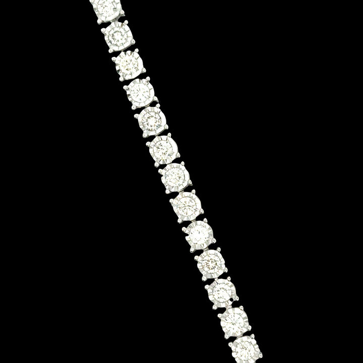 Diamond Illusion Tennis Bracelet 3.05cttw 14k White Gold