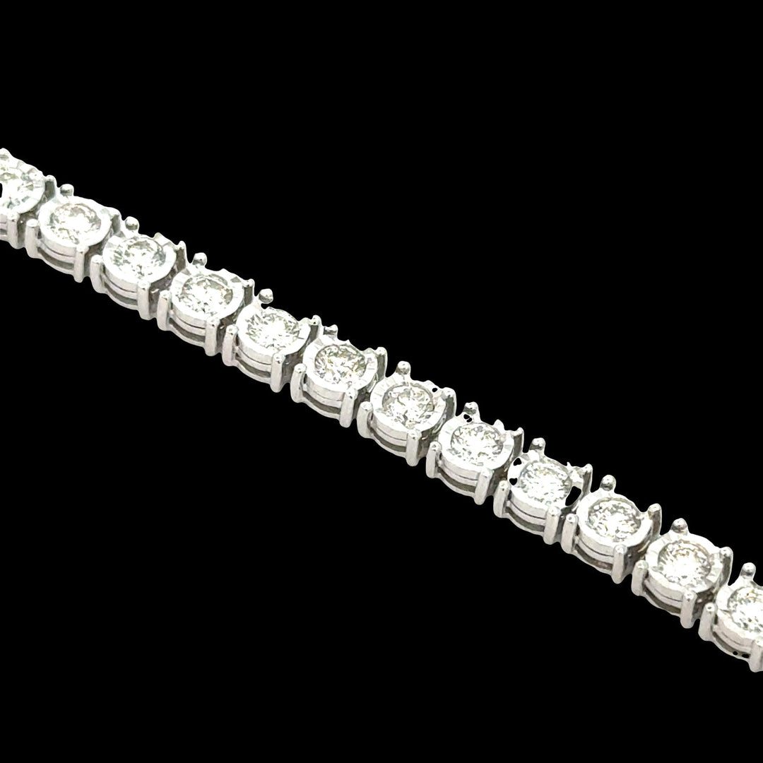 Diamond Illusion Tennis Bracelet 3.05cttw 14k White Gold