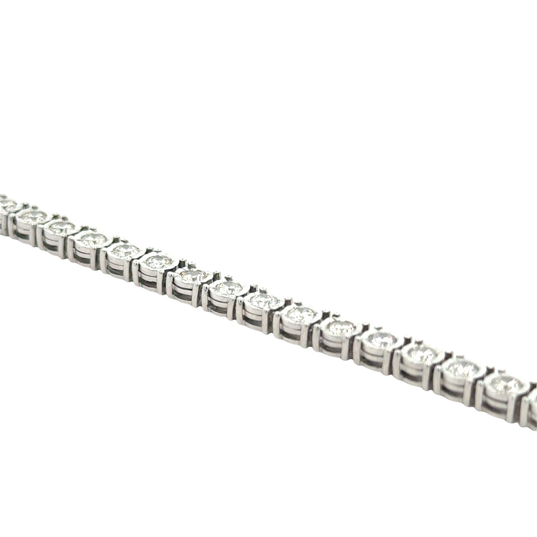 Diamond Illusion Tennis Bracelet 3.15cttw 14K White Gold.