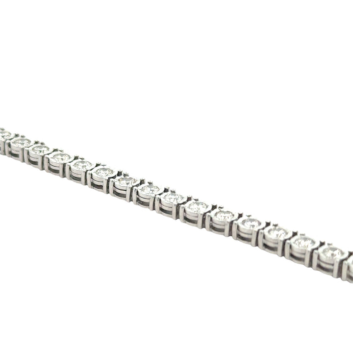 Diamond Illusion Tennis Bracelet 3.15cttw 14K White Gold.