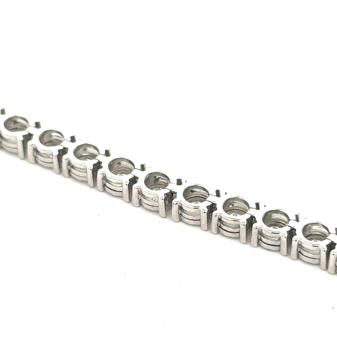 Diamond Illusion Tennis Bracelet 3.15cttw 14K White Gold.
