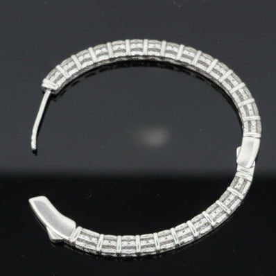 Diamond Hoop Earrings 5.0cttw 14K White Gold